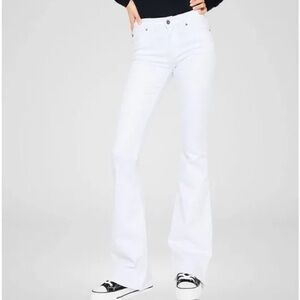 KanCan Alaska Mid Rise White Flare Jeans